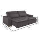 Sofá Retrátil E Reclinável 3 Lugares 210cm Veneza  Marrom