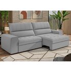 Sofá Retrátil E Reclinável 3 Lugares 211cm Barcelona  Cinza