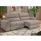 Sofá Retrátil E Reclinável 3 Lugares 211cm Barcelona Bege