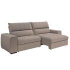 Sofá Retrátil E Reclinável 3 Lugares 211cm Barcelona Bege