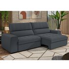 Sofá Retrátil E Reclinável 3 Lugares 211cm Barcelona Grafite