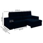 Sofa Retratil E Reclinavel 3 Lugares 218 Cm Evidence Veludo M