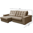 Sofá Retrátil E Reclinável 3 Lugares 220cm Alice Tecido Velud