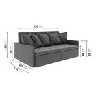 Sofá Retrátil E Reclinável 3 Lugares 220cm Dália Cabecasa Mad