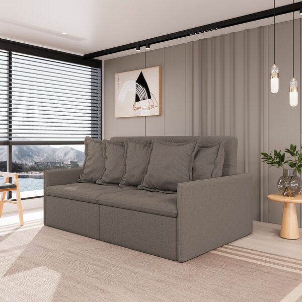 Sofá Retrátil E Reclinável 3 Lugares 220cm Dália Cabecasa Mad