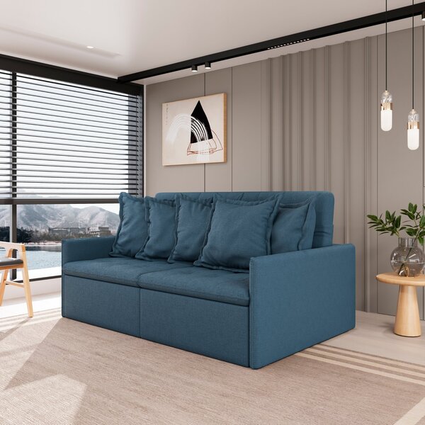 Sofá Retrátil E Reclinável 3 Lugares 220cm Dália Cabecasa Mad