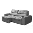 Sofá Retrátil E Reclinável 3 Lugares 220cm Welton Veludo Cinz