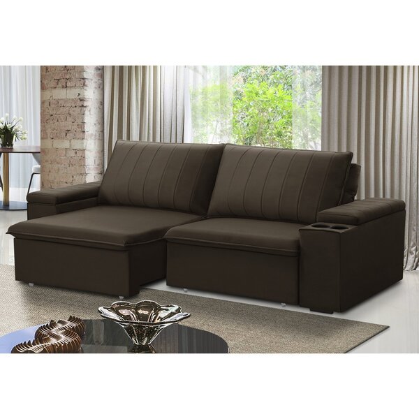 Sofá Retrátil E Reclinável 3 Lugares 225cm Com Porta Copos Ba