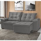 Sofá Retrátil E Reclinável 3 Lugares 230cm Cianita  Cinza