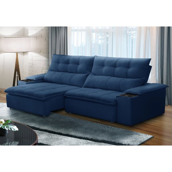 Sofá Retrátil E Reclinável 3 Lugares 230cm Com Porta Copos E
