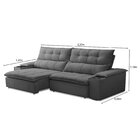 Sofá Retrátil E Reclinável 3 Lugares 230cm Com Porta Copos E