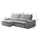 Sofá Retrátil E Reclinável 3 Lugares 230cm Com Porta Copos E