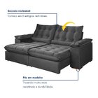 Sofá Retrátil E Reclinável 3 Lugares 230cm Dubai Cinza