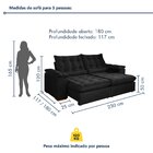 Sofá Retrátil E Reclinável 3 Lugares 230cm Dubai Preto