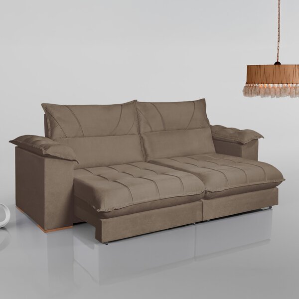 Sofá Retrátil E Reclinável 3 Lugares 230cm Italia Bege