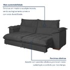 Sofá Retrátil E Reclinável 3 Lugares 230cm Italia Cinza