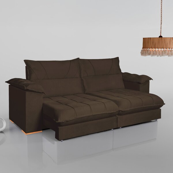 Sofá Retrátil E Reclinável 3 Lugares 230cm Italia Marrom