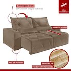 Sofá Retrátil E Reclinável 3 Lugares 230cm Max Plus Suede/bege