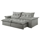 Sofá Retrátil E Reclinável 3 Lugares 230cm Ouro Preto  Veludo