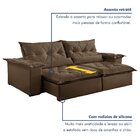 Sofá Retrátil E Reclinável 3 Lugares 230cm Ouro Preto  Veludo