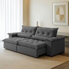 Sofá Retrátil E Reclinável 3 Lugares 230cm Ouro Preto  Veludo