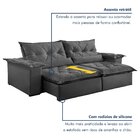 Sofá Retrátil E Reclinável 3 Lugares 230cm Ouro Preto  Veludo