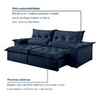 Sofá Retrátil E Reclinável 3 Lugares 230cm Ouro Preto  Veludo