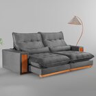 Sofá Retrátil E Reclinável 3 Lugares 230cm Santorini Cinza