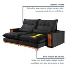 Sofá Retrátil E Reclinável 3 Lugares 230cm Santorini Preto