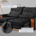 Sofá Retrátil E Reclinável 3 Lugares 230cm Santorini Preto