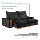 Sofá Retrátil E Reclinável 3 Lugares 230cm Santorini Preto