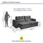 Sofá Retrátil E Reclinável 3 Lugares 230cm Vancouver Cinza