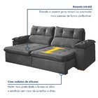 Sofá Retrátil E Reclinável 3 Lugares 230cm Vancouver Cinza