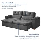 Sofá Retrátil E Reclinável 3 Lugares 230cm Vancouver Cinza