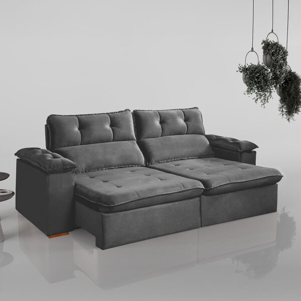 Sofá Retrátil E Reclinável 3 Lugares 230cm Vancouver Cinza