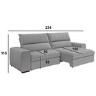 Sofá Retrátil E Reclinável 3 Lugares 235cm Barcelona Cinza