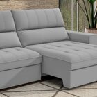Sofá Retrátil E Reclinável 3 Lugares 235cm Barcelona Cinza