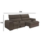 Sofá Retrátil E Reclinável 3 Lugares 235cm Barcelona Marrom