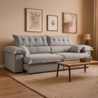 Sofá Retrátil E Reclinável 3 Lugares 240cm Boucle Ravena Cinza