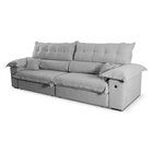 Sofá Retrátil E Reclinável 3 Lugares 240cm Boucle Ravena Cinza