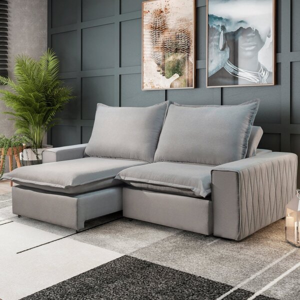 Sofá Retrátil E Reclinável 3 Lugares 240cm Molas Ensacadas Ur