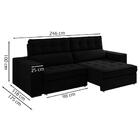 Sofa Retratil E Reclinavel 3 Lugares 246 Cm Evidence Veludo M