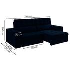 Sofa Retratil E Reclinavel 3 Lugares 246 Cm Evidence Veludo M
