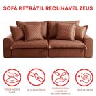 Sofá Retrátil E Reclinável 3 Lugares 250cm Corino Zeus Yescas
