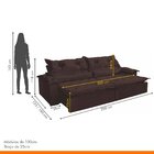 Sofá Retrátil E Reclinável 3 Lugares 250cm Espuma D28 Agatha