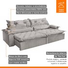 Sofá Retrátil E Reclinável 3 Lugares 250cm Espuma D28 Agatha