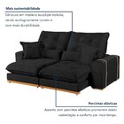 Sofá Retrátil E Reclinável 3 Lugares 250cm Kioto Preto