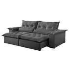 Sofá Retrátil E Reclinável 3 Lugares 250cm Ouro Preto  Veludo