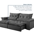 Sofá Retrátil E Reclinável 3 Lugares 250cm Ouro Preto  Veludo