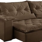 Sofá Retrátil E Reclinável 3 Lugares 250cm Ouro Preto  Veludo